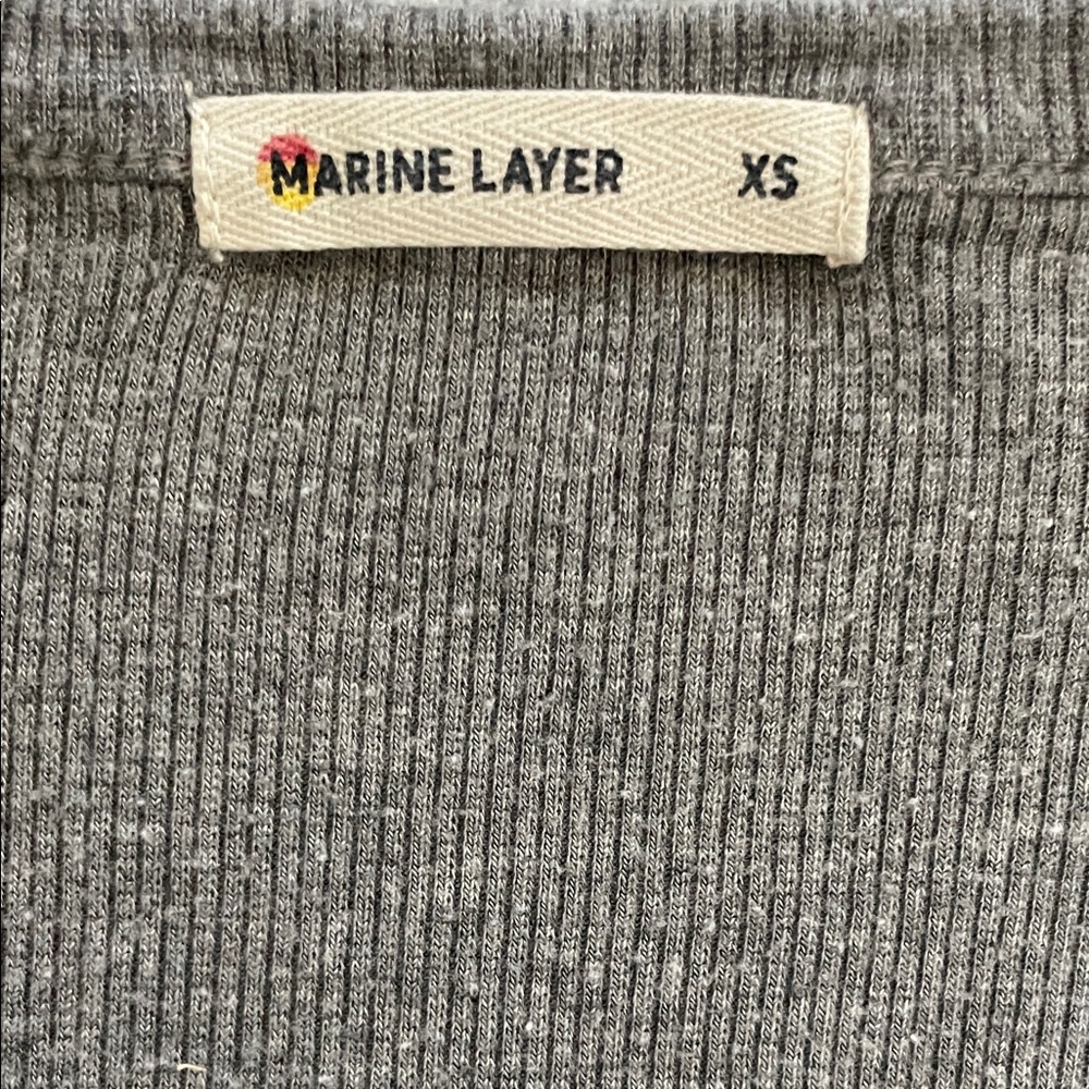 Marine Layer Ribbed Gray Button-Up - Picture 2 of 3